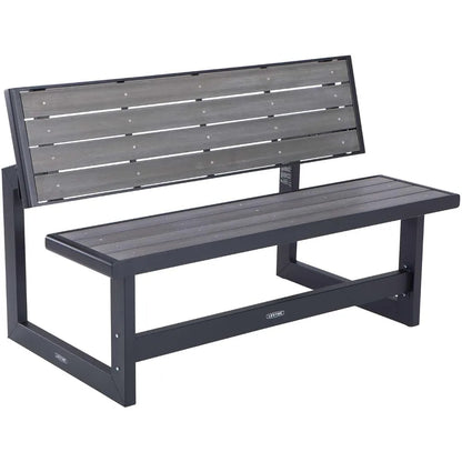 Outdoor Convertible Bench, 55 Inch, Harbor Gray