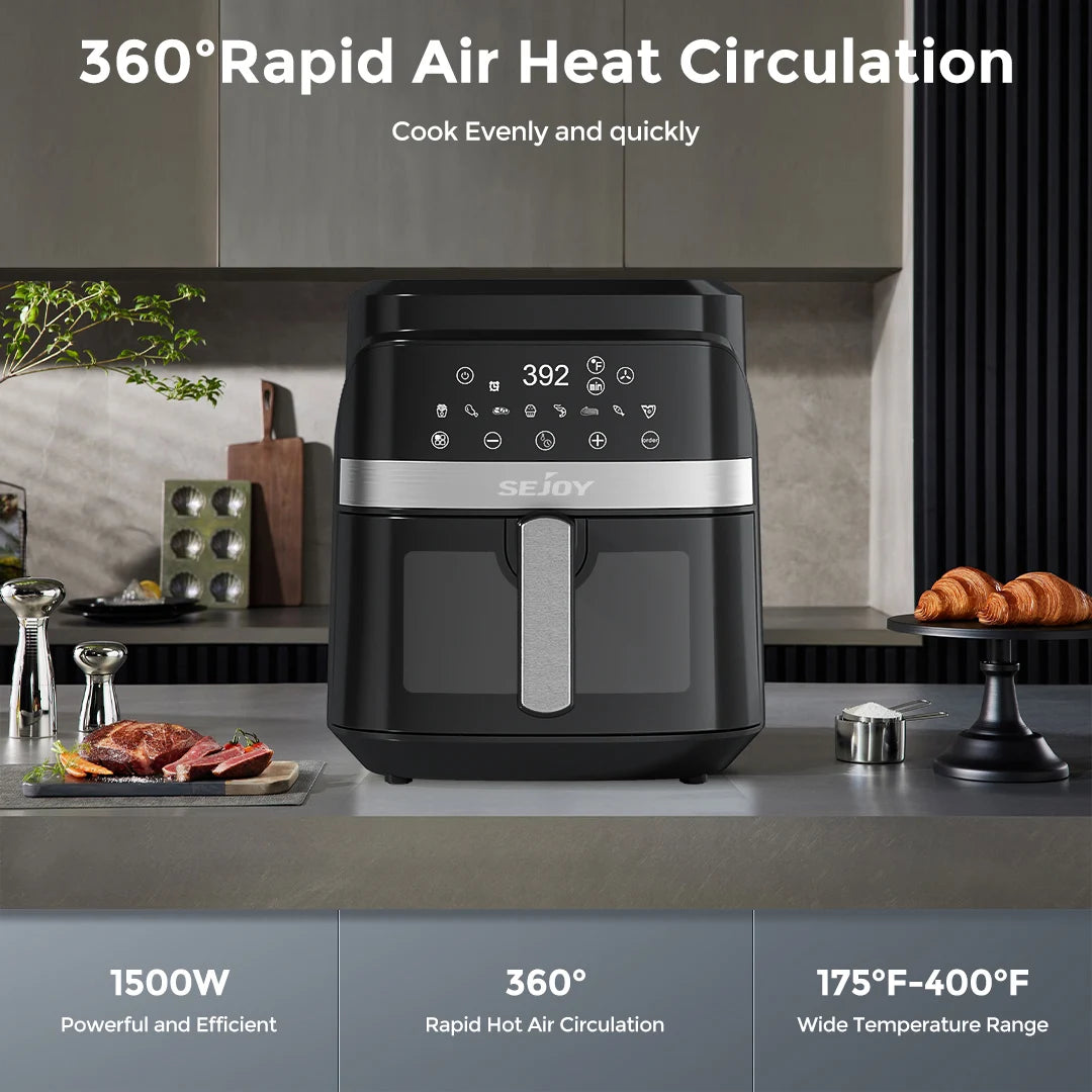 Air Fryer 8-in-1,6 Quart Electric Hot Fryer Oven Oilless Cooker,Roast, Bake, Plus Bake,Dehydrate, and Keep Food Warm