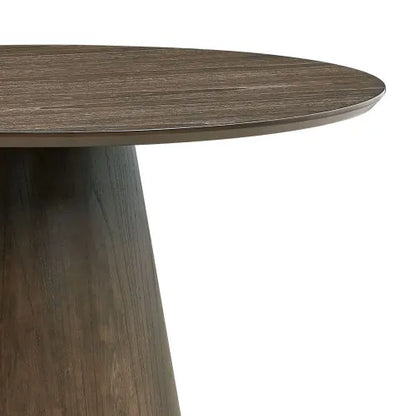 47.24 inch dining table, circular modern style, medium density fiberboard wood, with sturdy cylindrical base