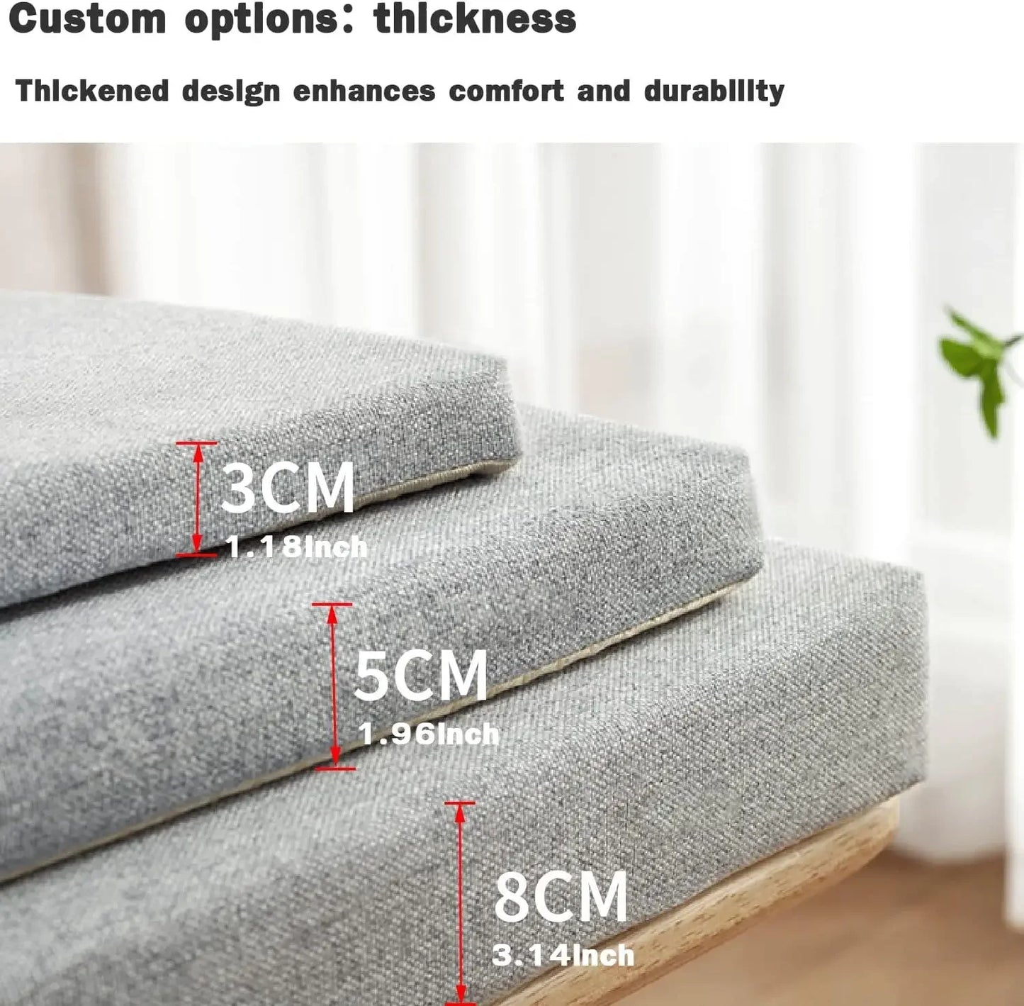 Double Piping Custom Long Bench Cushions Chair Seat Sofa Pillow Bay Window Decorative Cushion for Sofa Garden Bench Seat Swing
