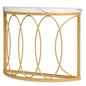 Half Moon Gold Console Table, 43" Modern Entryway Table, Narrow Semi Circle Sofa Table with Geometric Metal Frame