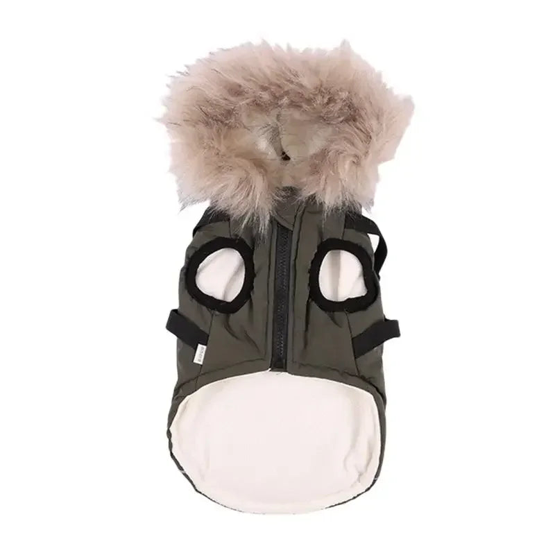 Winter Pet Dog Jacket With Harness Warm Dog Clothes Waterproof Hooded Coat for Small Medium Dogs