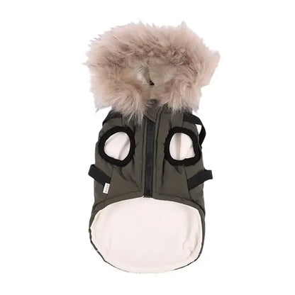 Winter Pet Dog Jacket With Harness Warm Dog Clothes Waterproof Hooded Coat for Small Medium Dogs