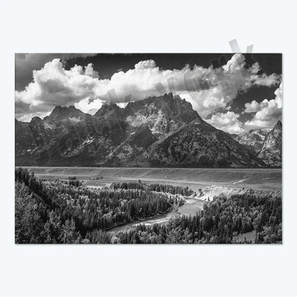 Ansel Adams Lithograph, Teton and Snake Rivers, Dogwood Flowers, Ansel Adams Half Dome, Mountains, Oak Street Landscape Poster,