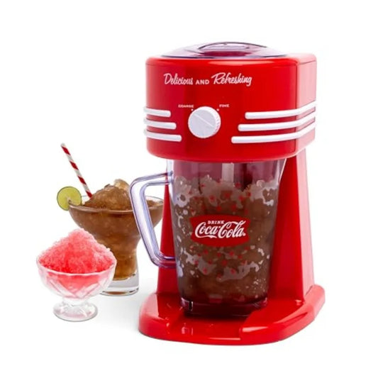 Nostalgia Coca-Cola Fren Drink Maker and Machine for Home - -Ounce Slushy Maker with Stainless Steel Flow Spout - Easy to Clean