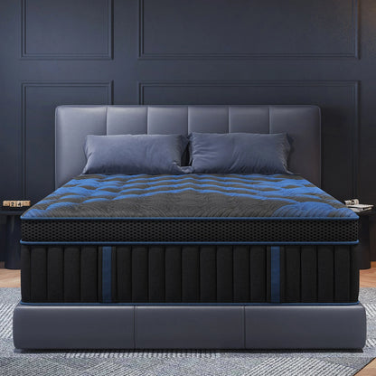Twin Full Queen King Mattress in A Box, 12/14 Inch Hybrid Memory Mattresses Euro Top Medium Firm for Back & Lumbar Support