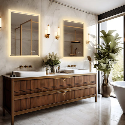 Illuminate LED Backlight Bathroom Mirror Frameless Dimmable Defog Bath/Shower/Shaving Mirror