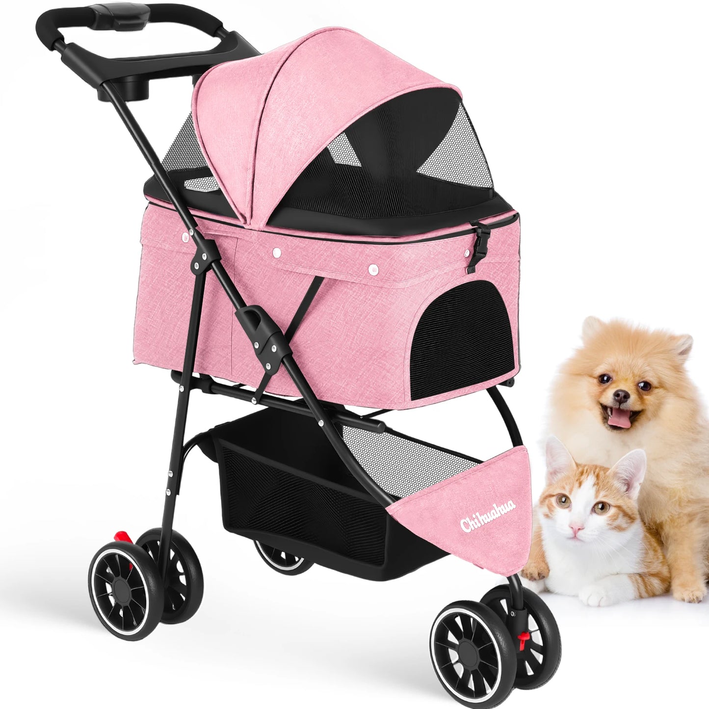3 in 1 Pet Stroller with Removable Carrier Folding Stroller for Small/Medium Dogs and Cats Waterproof All-Terrain