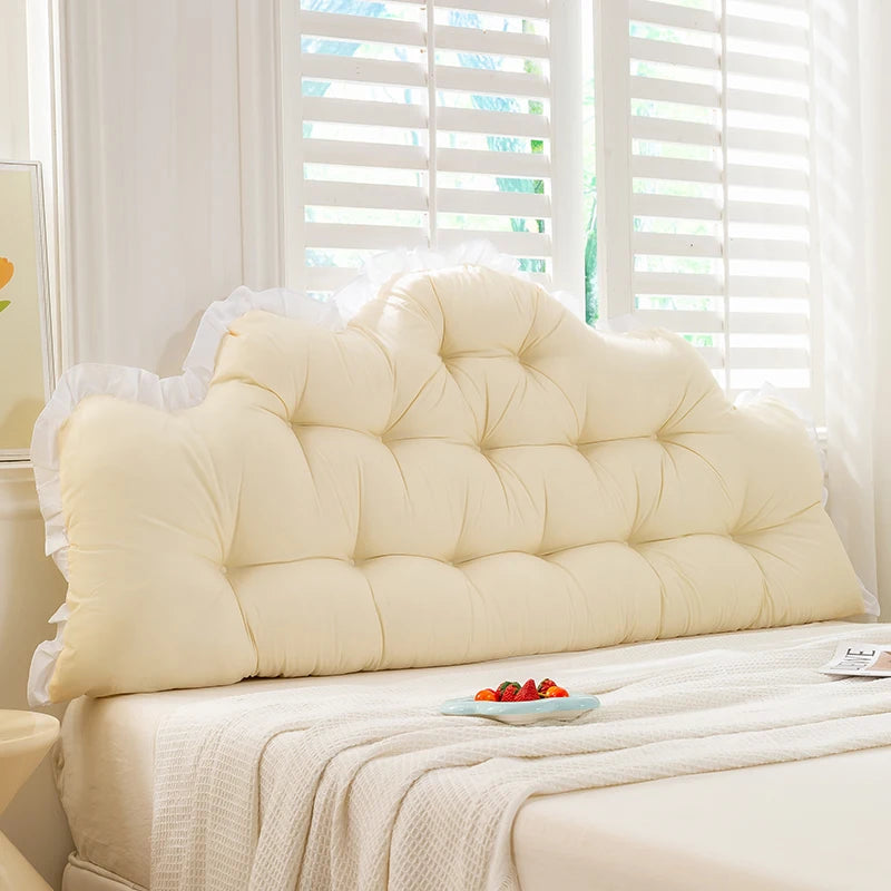 Lace Headboard Soft Cushion Nordic Style Pillow, No Need To Disassemble and Wash Waist Protection Against Tatami Soft Bag