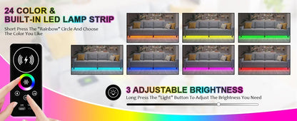 RPD4-LED Couches for Living Room.Modular Sectional Sofa Set Storage Ottomans.Oversized U Shapped