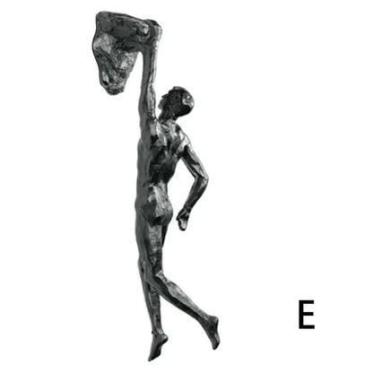 Athlete Rock Climbing Man Resin Background Wall Hanging Decoration Sculpture Statue Figures Creative Rock Climber Statue Pendant
