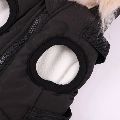 Winter Pet Dog Jacket With Harness Warm Dog Clothes Waterproof Hooded Coat for Small Medium Dogs