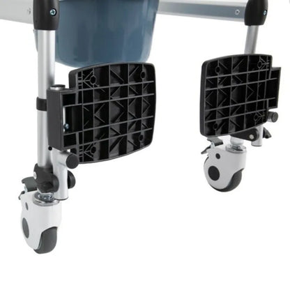Shower Chair with Wheels 3 in 1 Foldable Height Shower Wheelchair Accessibility Commode Wheelchair with Flip-Up Footrests