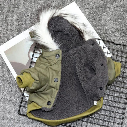 Pet Dog Jacket With Harness Winter Heavy Hiking Coat Dog Warm Hoodie Vest Windproof Outdoor Jacket For Small Medium Large Dog