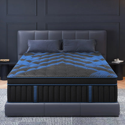 Twin Full Queen King Mattress in A Box, 12/14 Inch Hybrid Memory Mattresses Euro Top Medium Firm for Back & Lumbar Support