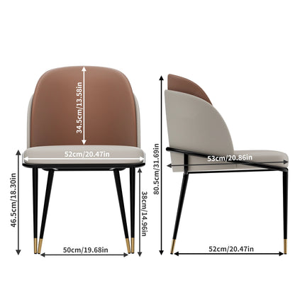 Dining Chairs Set of 2, Faux Leather Dining Chairs Upholstered Padded Modern Dining Room Chairs Back Wood