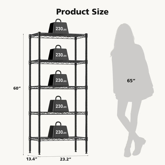 3-5 Tier Metal Wire Storage Shelves Adjustable Storage Racks Heavy Duty Standing Shelf Organizer for Living Room and Kitchen