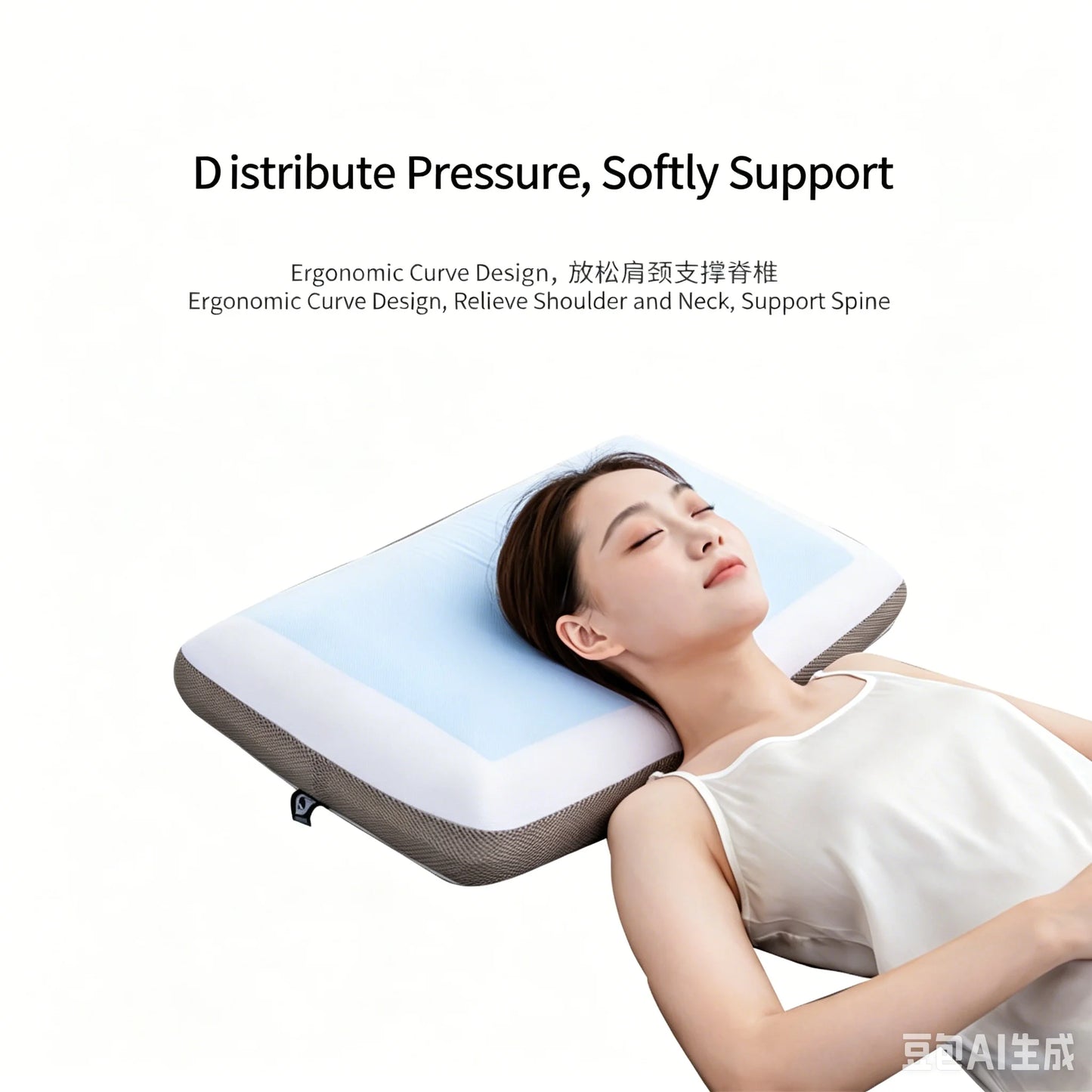 Cooling Gel Memory Foam Contour Pillow, Wave Cervical Support Orthopedic Bed Pillow for Neck Pain, Summer Breathable Sleeping Pi