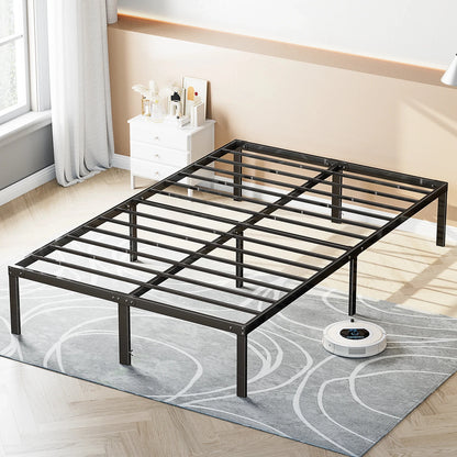 Twin Full Queen King Size Bed Frame Metal Platform Bedroom Frames with Storage Space Sturdy Steel Slat Support 350LBS