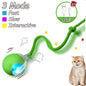 2Pcs Cat Interactive Ball Toys Automatic Rolling Ball Faux Tail Rechargeable Smart Pet Electric Toy Cat Training Imitate Mouse