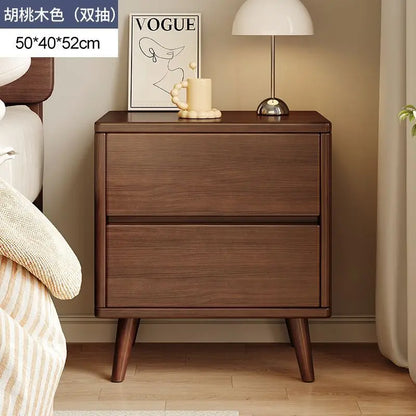 Solid wood bedside table simple Chinese Nordic home storage cabinet storage bedroom bedside floor storage cabinet