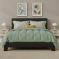 Full/Queen/King Upholstered Bed Frame with Adjustable Linen Headboard, Sturdy Wood Slats & Quiet Support