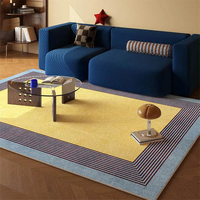 Dopamine Geometric Pattern Area Rug Non-Slip Washable Durable Carpet for Living Room Sofa Bedroom Side Home Decor