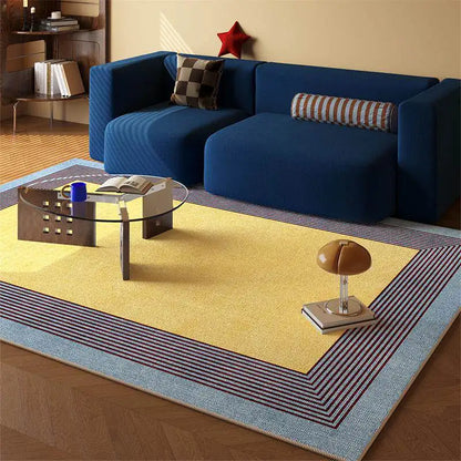 Dopamine Geometric Pattern Area Rug Non-Slip Washable Durable Carpet for Living Room Sofa Bedroom Side Home Decor
