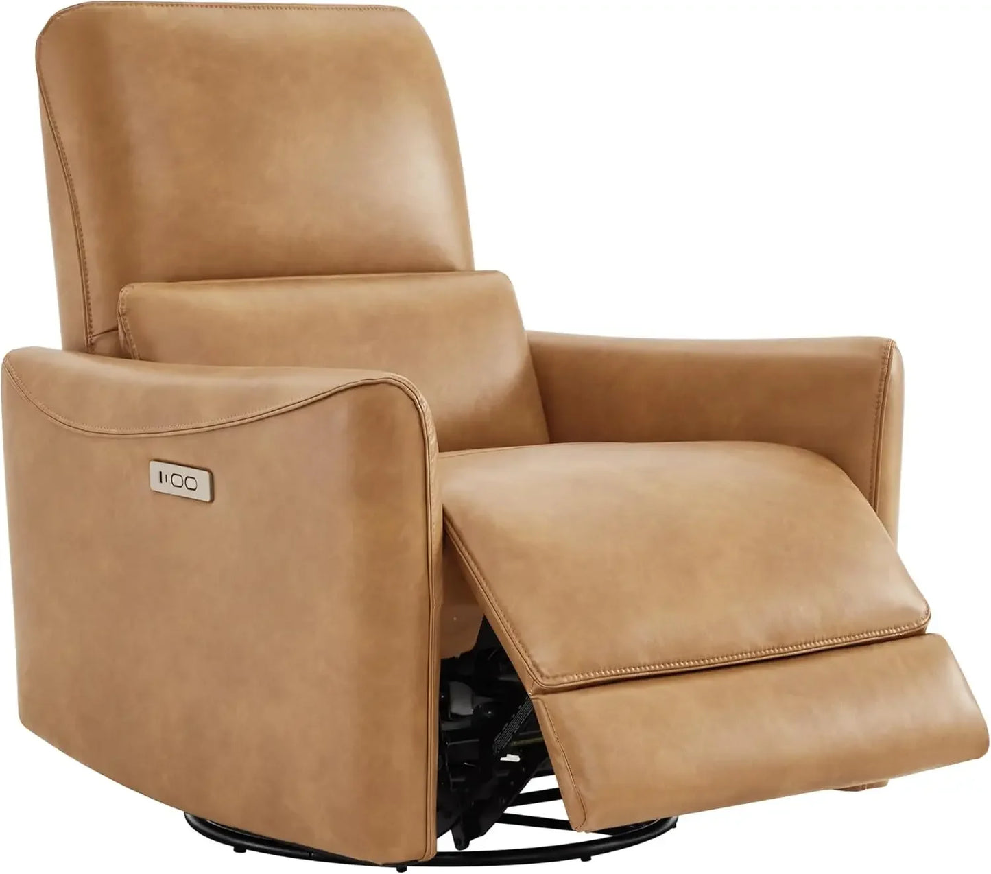 Power Recliner Chair Swivel Glider, FSC Certified Fabric Living Room Nursery Reclining Sofa Chair with Lumbar Support