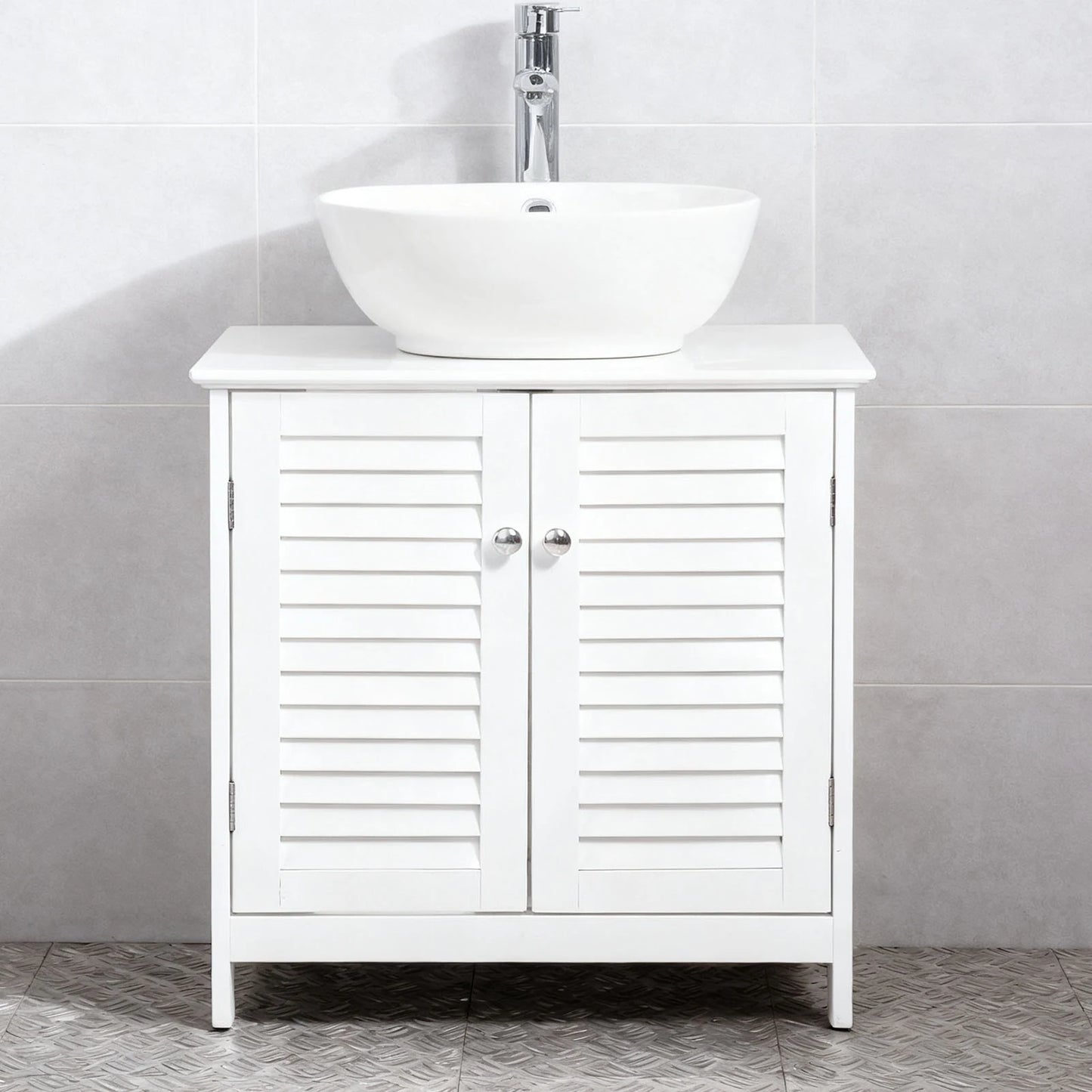 Bathroom Sink Cabinet Sink Storage Cabinet with 2 Doors and Shelf MDF Modern Freestanding Under Sink Bathroom Cabinet for Home