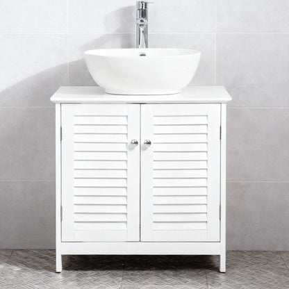 Bathroom Sink Cabinet Sink Storage Cabinet with 2 Doors and Shelf MDF Modern Freestanding Under Sink Bathroom Cabinet for Home
