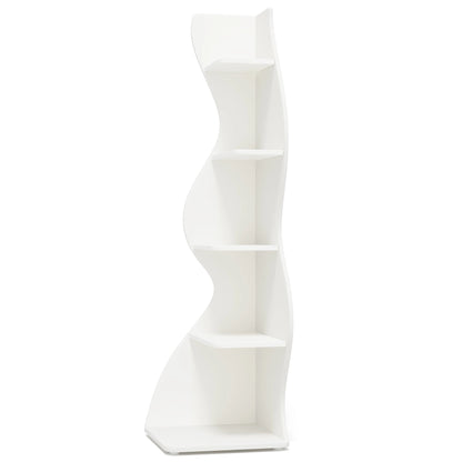 Corner Shelf, Modern 5-Tier Wall Corner Bookshelf, Stylish Corner Small Bookcase Storage Rack Plant Stand