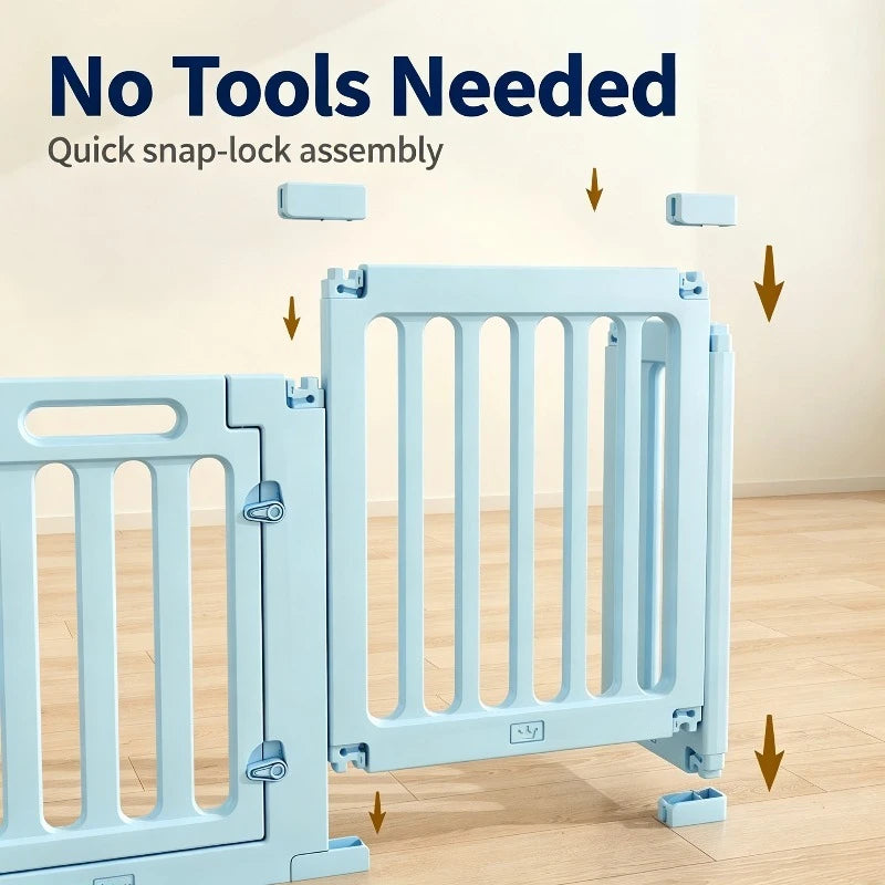 DIY Puppy Playpen Adjustable Plastic Dog Play Fence Safety Door Indoor Dogs Fences Portable Small Medium Dogs Pet Cage Enclosure