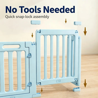 DIY Puppy Playpen Adjustable Plastic Dog Play Fence Safety Door Indoor Dogs Fences Portable Small Medium Dogs Pet Cage Enclosure