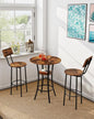 Round Bar Table, 2-Tier High Top & Counter Height Dining Table, for Bistro, Pub, Kitchen, Living Room, Rustic Brown and Black
