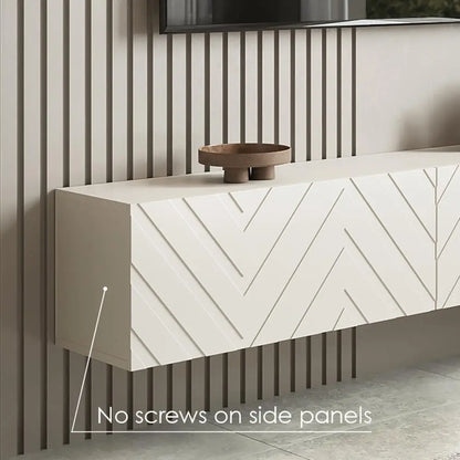 Floating TV Stand Wall Mounted for Living Room and Bedroom, Media, Entertainment Center with Storage and Drawers Fits TV 50 55