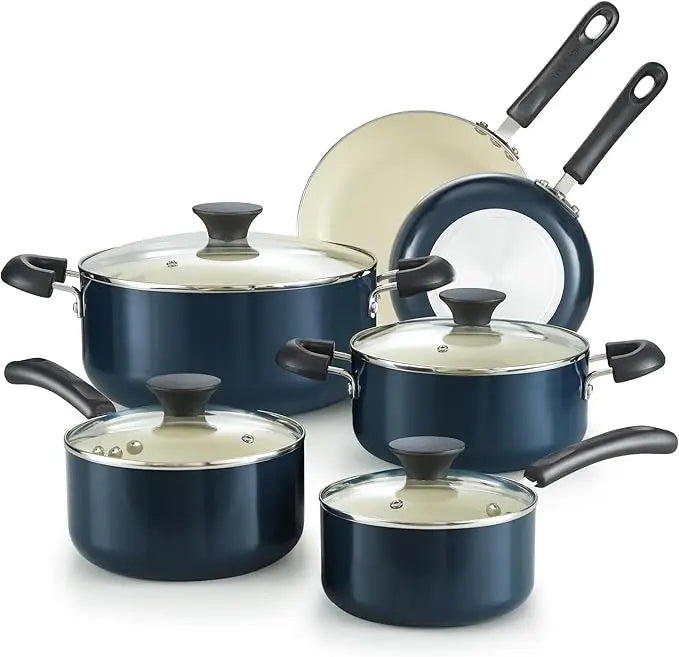 Home Pots and Pans Set Nonstick, 10-Piece Ceramic Kitchen Cookware Sets, Nonstick Cooking Set with Saucepans, Frying Pans