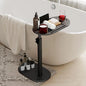 Bamboo Bathtub Side Tray Wooden Bathtub Tray Table Height Adjustable Freestanding Bath Caddy Tray Bathtub Side Table Home Spa