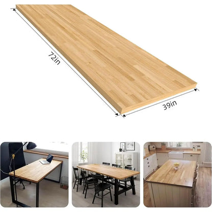 Kitchen Island Butcher Block Countertop – 6T Solid Birch Wood Slab Uninished Butcher Block Island Top or Kitchen Countertop, Din