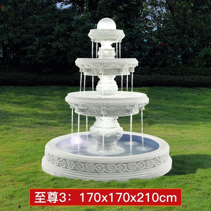 Outdoor garden, fish pond, water feature, courtyard floor-to-ceiling decoration Large European-style flowing water fountain,