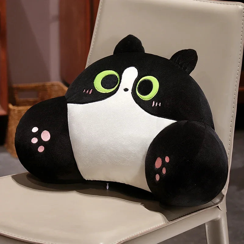 Thickened Cat Back Cushion Siamese Calico Cat Sofa Bed Chair Lumbar Support Cushion Comfortable Throw Pillow Home Decor Girl