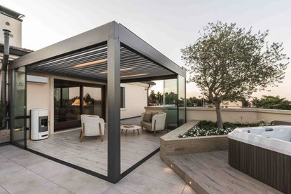 Outdoor Aluminum Pergola Custom Size 3X3m 3X4m 4X4m 6x4m Remote Control Arbours Louvered Roof Pavilion Bioclimatique Pergolas