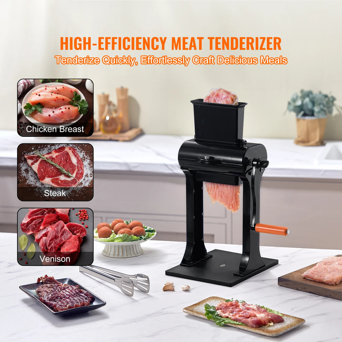 Meat Tenderizer Heavy Duty Stainless Steel Meat Tenderizer Machine Quick and Easy Manual Operation