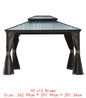 14x24 Hardtop Gazebo, Upgraded Metal Canopy with Drainage, Dual-Layer Galvanized Steel Roof, Includes Curtains & Netting,