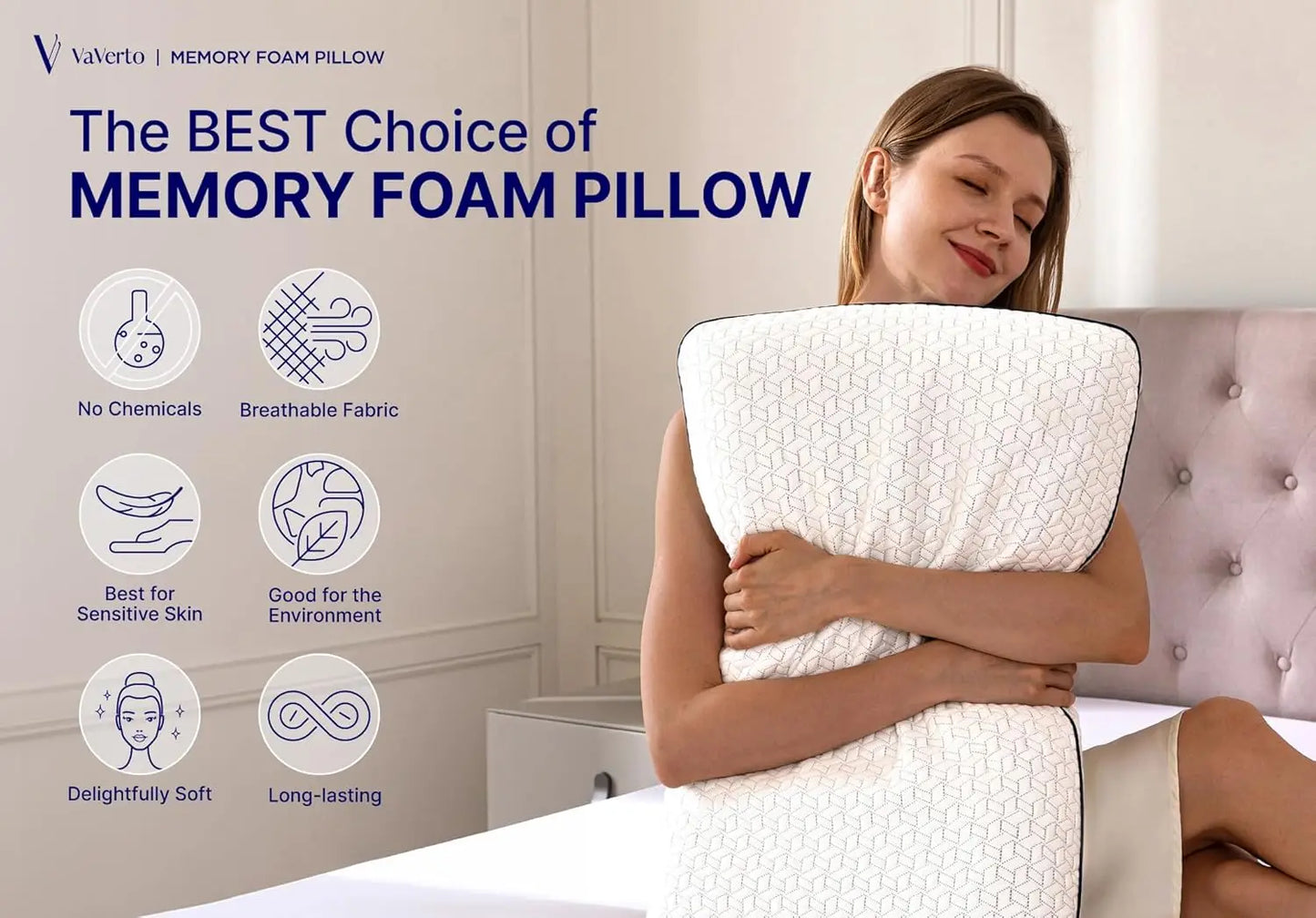Cooling Gel Memory Foam Pillow King Size for Sleeping, Medium Firm Support for Side Back Stomach Sleepers with Washable Bamboo