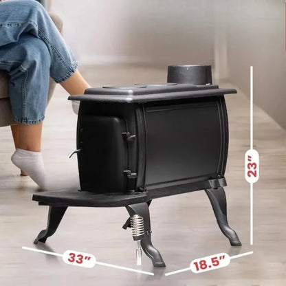 Popular.900 Square Foot Clean Cast Iron Log Burning Wood Stove Reaching Up T0 54,000 BTUswith Cool Touch Safety Handle