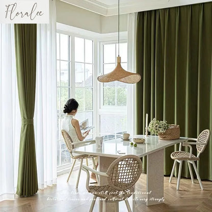 French Chenille Blackout Curtains for Living Room Bedroom Herringbone Pattern Modern Luxury Custom Size Window Drape