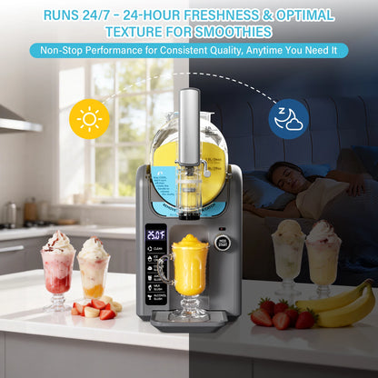 Slushie Machine for Home No Ice Needed,Frozen Drink Maker with LED Display & 6 Pre-Set Programs,Quiet Compressor Slushy Machine
