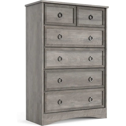 Modern 6 Drawer Chests of Drawers,, 44.33" Tall