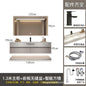 Modern Floating Vanity Bathroom Slate Integrated Basin Wall Mounted Bathroom Storage Cabinet Single Set Bathroom Vanity Sink Set